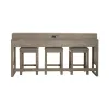 Liberty Furniture 798-OT-4PCS Bartlett Field - 4 Piece Living Room Set (Console Bar Table & 3 Console Stools) - Dusty Taupe