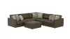 Jackson Furniture Industries 3215/36/31/37/12/59-09 Siena - 5 Piece Modular Sectional With Cuddler Seat Cushions And Included Accent Pillows And Cocktail Ottoman - Chocolate