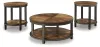 Ashley Furniture T411-13 Roybeck - Occasional Table Set (Set of 3) - Light Brown / Bronze