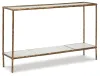 Ashley Furniture A4000443 Ryandale - Console Sofa Table - Antique Brass Finish