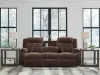 Ashley Furniture PC2140699 Free Wake - Reclining Power Sofa With Drop Down Table - Chocolate