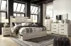 Ashley Furniture B192/31/36/58/56/60(2)/92(2)/B100-14 Ashley Furniture B192/31/36/58/56/60(2)/92(2)/B100-14 Cambeck - 9 Pc. - Dresser, Mirror, King Panel Bed with 4 Storage Drawers, 2 Nightstands - Whitewash
