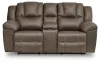 Ashley Furniture PC6450694 Lowilla - Double Reclining Loveseat With Console - Driftwood