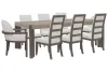 Pulaski Furniture P402240-KIT105 Pulaski Furniture P402240-KIT105 Anderson Park - Leg Dining Table With 6 Upholstered Side Chairs And 2 Host Chairs - Moose Trail / Frontier Brown