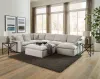 Jackson Furniture Industries 1345/62/30/76/28-11 Harper - 3 Piece Sectional With RSF Chaise And Cocktail Ottoman - Oyster