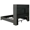 CoasterEssence 301405KE Bancroft - Upholstered Eastern King Wingback Bed - Gray