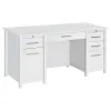 CoasterEssence 801573 Dylan - 4-Drawer Lift Top Office Desk - White High Gloss