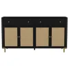 Coaster Fine Furniture 108935BLK Arini - 2-Drawer Cane Door Dining Sideboard Server - Black