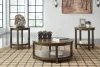 Ashley Furniture T411-13 Roybeck - Occasional Table Set (Set of 3) - Light Brown / Bronze