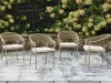 Ashley Furniture PCP373-601A Orchard Beach - Arm Chair With Cushion (Set of 4) - Beige