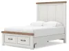 Ashley Furniture B4615B6 Ashley Furniture B4615B6 Savonport - Full Panel Storage Bed With Storage Footboard - White / Brown
