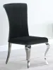 CoasterEssence 105072 Betty - Velvet Upholstered Dining Side Chair (Set of 4) - Black And Chrome