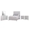 New Classic 00-3314-35N New Classic 00-3314-35N Biscayne - 5/0 Queen 5 Piece Bedroom Set (Bed & Dresser & Mirror & 2 Nightstands) - Driftwood