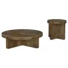 Coaster Fine Furniture 710138-S2 Kinkaid - 2 Piece Solid Wood Coffee And End Table Set - Brown