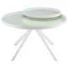 Coaster Fine Furniture 706258 Briggs - Round Marble Printed Glass Top Coffee Table - White
