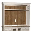Liberty Furniture 498-EC69 Morgan Creek - Entertainment Hutch - Antique White / Wirebrushed Tobacco Accents