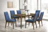 New Classic 40-7185BB-D6C New Classic 40-7185BB-D6C Maggie - Dining Table With 6 Blue Chairs - Dark Brown