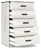 Ashley Furniture EB4121-245 Shawburn - Five Drawer Chest - Vinyl-Wrapped - White / Black / Gray