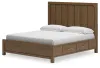 Ashley Furniture B974/31/36/58/56/50/97S/92(2) Ashley Furniture B974/31/36/58/56/50/97S/92(2) Cabalynn - 8 Pc. - Dresser, Mirror, King Panel Bed With Storage, 2 Nightstands - Light Brown