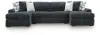 Ashley Furniture 98105S7 Ashley Furniture 98105S7 Midnight-Madness - 3-Piece Double Chaise Sectional - Gunmetal