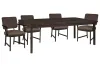 Pulaski Furniture P419240-KIT4 Pulaski Furniture P419240-KIT4 Modern Mosaic - Leg Dining Table With 4 Arm Chairs - Brown