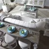 Liberty Furniture 244-OT-4PCS Magnolia Manor - 4 Piece Console Set (1 Console 3 Stools) - Antique White