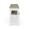 Riverside Furniture 37216 Cora - Workstation (Sofa Table With 3 Stools) - Cloud / Fog