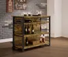 CoasterEveryday 130071 Renaldi - 3-Shelf Home Bar Wine Cabinet - Rustic Nutmeg