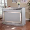 Furniture of America CM3452BT Alena - Bar Table With LED Touch Light & Mirror - Silver