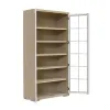 Pulaski Furniture P021776 Pulaski Accents - 5-Shelf Glass Door Bookcase - Natural Wood Finish