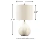 Ashley Furniture L180024 Rainermen - Ceramic Table Lamp  - Off White