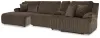 Ashley Furniture 92705S12 Ashley Furniture 92705S12 Top Tier - 4-Piece Reclining Sectional With Laf Press Back Chaise - Chocolate