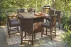 Ashley Furniture P750/665/130(4) Ashley Furniture P750/665/130(4) Paradise Trail - 9 Pc. - Fire Pit Table, 8 Barstools - Medium Brown