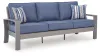 Ashley Furniture PCP418-838 Half Moon Beach - Sofa With Cushion - Blue / Gray