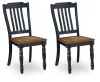 Ashley Furniture PCD619-01 Clorazi - Dining Room Side Chair (Set of 2) - Black / Brown
