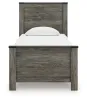 Ashley Furniture B4480/21/26/53/52/83 Ashley Furniture B4480/21/26/53/52/83 Frandern - 5 Pc. - Dresser, Mirror, Twin Panel Bed - Black / Gray