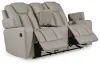 Ashley Furniture PC8330543 Elevate Edges - Glide Reclining Loveseat With Console - Coin