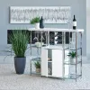 CoasterEssence 182757 Gallimore - 2 Door Bar Cabinet Wine Storage - White High Gloss