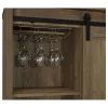 CoasterEveryday 182852 Arlington - Sliding Door Home Bar Wine Cabinet - Rustic Oak