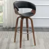 CoasterEssence 100205 Zion - Upholstered Swivel Bar Stool - Walnut And Black