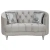 CoasterElevations 508461-S2 Avonlea - 2 Piece Upholstered Sloped Arm Sofa Set Velvet - Pearl Silver