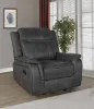 CoasterEveryday 603506 Lawrence - Upholstered Padded Arm Glider Recliner - Charcoal