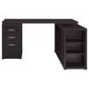 CoasterEveryday 800517 Yvette - 3-Drawer L-Shape Computer Desk - Cappuccino