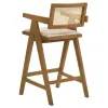 Coaster Fine Furniture 182677 Kane - Woven Rattan Wood Bar Chair (Set of 2) - Light Walnut
