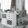 Furniture of America CM3390PT-TABLE Sutton - Counter Height Table - Antique White