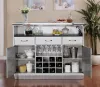 Furniture of America CM3452BT Alena - Bar Table With LED Touch Light & Mirror - Silver