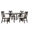New Classic 40-4124-D4C Chestnut Ridge - 5 Piece Dining Room Set (Round 72