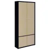 Coaster Fine Furniture 953478 Hawthorne - 4-Shelf Glass Door Tall Cabinet With Drawers - Black