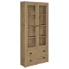 Coaster Fine Furniture 953479 Hawthorne - 4-Shelf Glass Door Tall Cabinet With Drawers - Mango