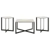 Coaster Fine Furniture 707698-S3 Tobin - 3 Piece Marble Top Coffee And End Table Set - White